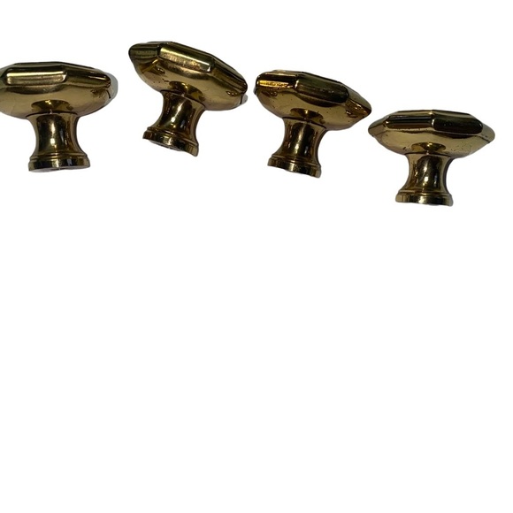 8 Octagon Knob Solid Brass Kitchen Cabinet Dresser Hardware - Picture 3 of 4